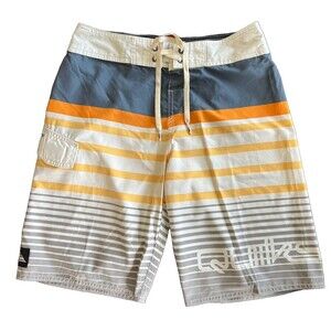 Quicksilver Shorts Adult Size 28-30 Board Swim Trunks Multicolor Striped